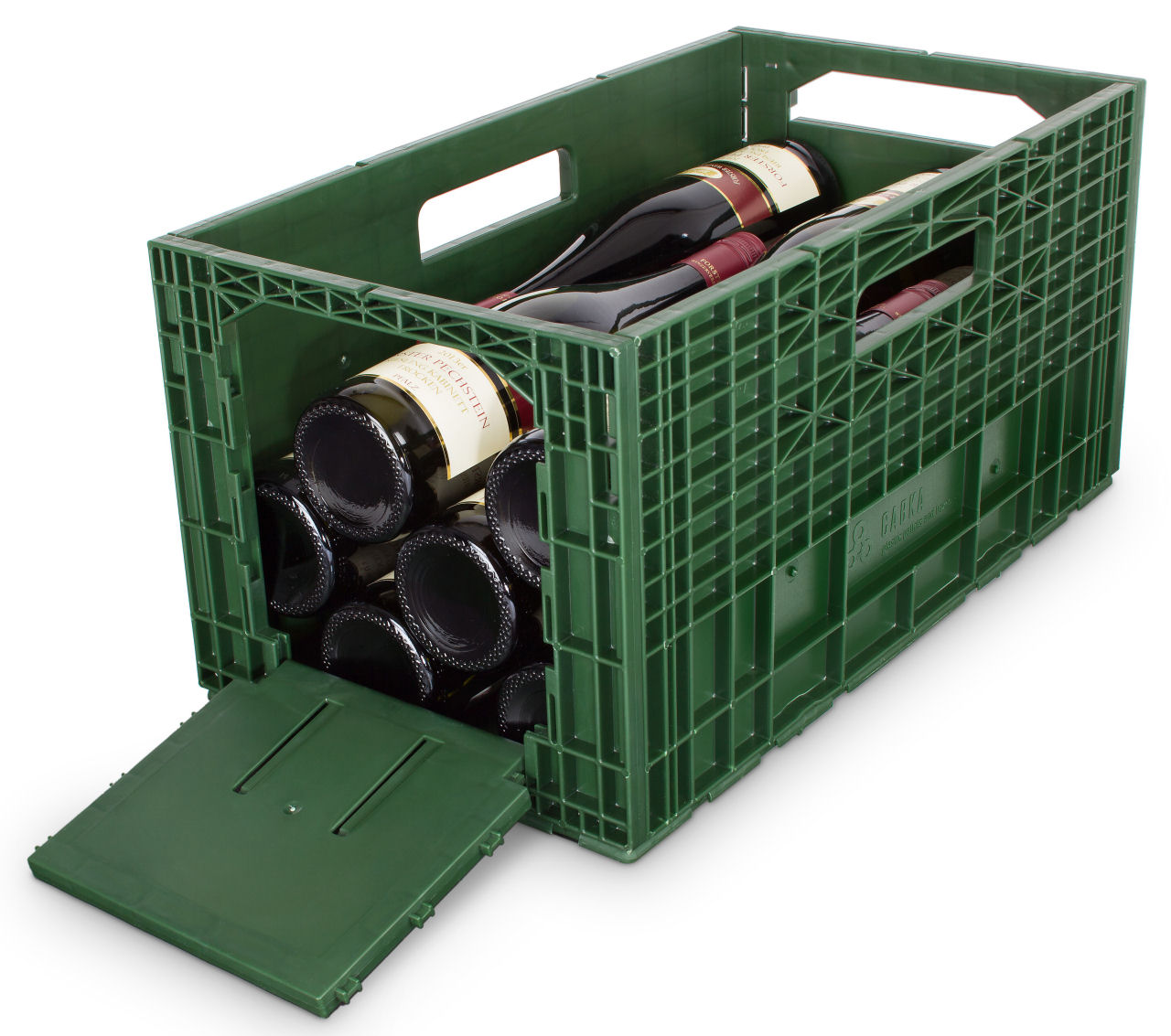Das flexible Weinregal - Weinbox Weinkiste Weinregal Klappbox stapelbar, grün